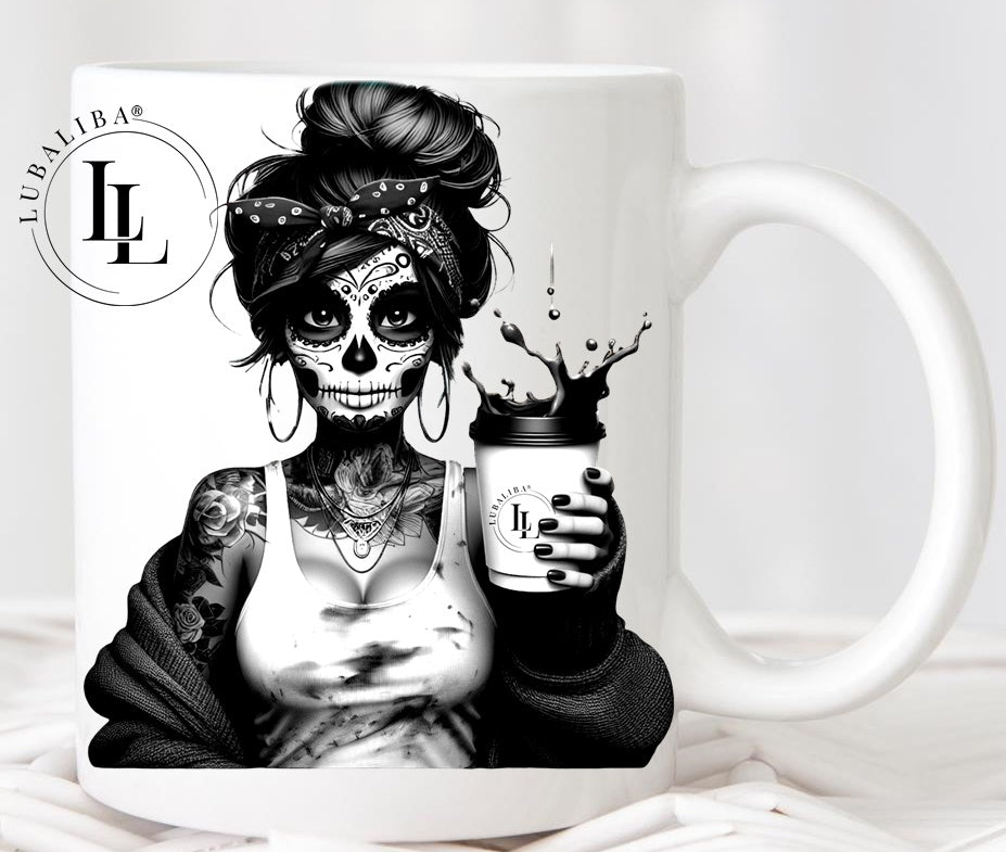 Tasse " Shadow Skull Coffee Girl " ArtNr.: DQUS